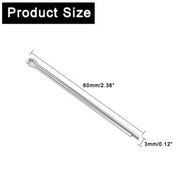 20Pcs Cotter Pin Assortment Kit, XBDZR Zinc Plated Hairpins Fastener Clips for Lawn Mowers and Horticultural Equipment Locking Pin (M3x60mm)