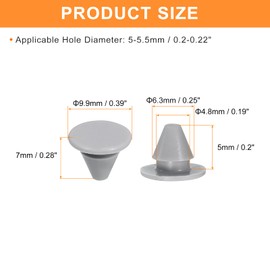 uxcell 28Pcs Silicone Plugs, Rubber Round Snap in Locking Hole Plug for 5-5.5mm Hole, Hole Stoppers Waterproof Hole Plug for Metal Tube, Furniture End Caps Inserts, Grey