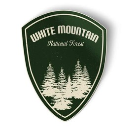 Squiddy White Mountain National Forest Green - Vinyl Sticker Decal for Phone, Laptop, Water Bottle (3" high)