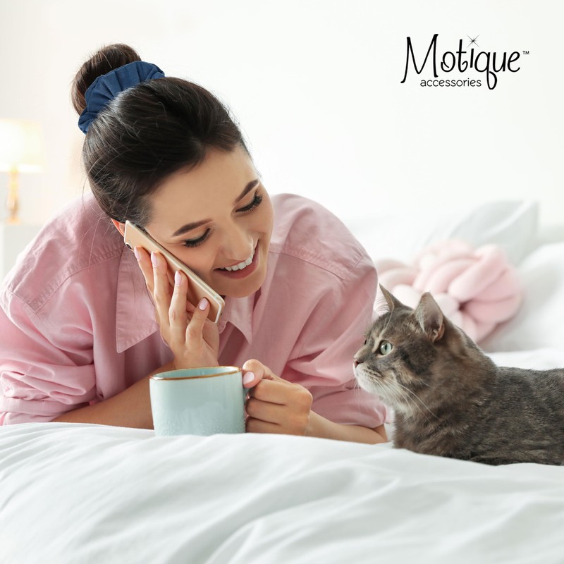 Set of 2 Solid Scrunchies (Dark Blue)