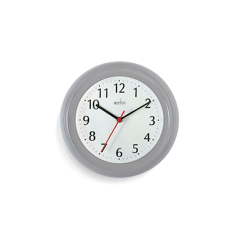 Acctim Wycombe Kitchen Wall Clock Quartz Arabic Numerals Grey 22cm