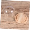 CHILDWEET 9x12cm Flower Glass Cover Glass Dome on Wooden Stand