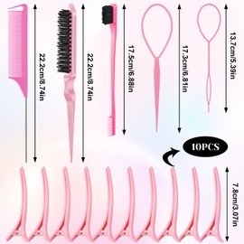 SOSPIRO 1000pcs Small Elastic Hair Bands with 10pcs Hair Clips, 3pcs Hair Brush, 2pcs Topsy Tail Hair Tool, Colorful Hair Rubber Ties with Styling Braiding Accessories for Kids Women Hair Styling