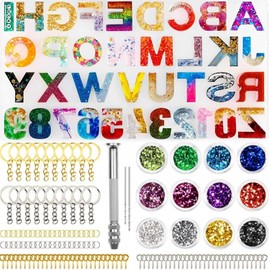 236 Piezas Moldes de Silicona para Resina Abecedario, Moldes de Silicona para Resina Llaveros, Moldes de Silicona para Resina Epoxica para Hacer Llaveros, Letras y Otras Manualidades