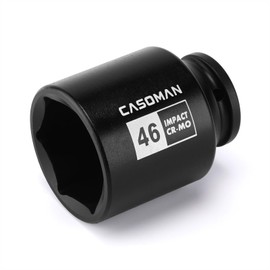 CASOMAN 1/2" Drive x 46mm Deep Impact Socket, 6-Point, 78mm length, Metric, CR-MO