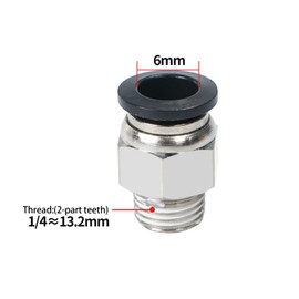 Leliafleury 5Pcs Straight Pneumatic Push to Quick Connect Fittings 6mm Tube OD x 1/4" Male Thread Connector Pneumatic Fittings Quick Release Air Line Adapter