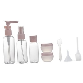 Healeved 8pcs Portable Travel Makeup Bottle Set Reusable Empty Lotion Containers Sprayers and Lightweight for Shampoo Cream and Hand Soap
