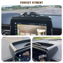 Muslogy Dashboard Storage Box Compatible with 2021 2022 2023 2024 GMC Yukon Chevy Tahoe Suburban Accessories Insert Behind Screen Console Organizer for Tahoe Suburban 2021-2024 Not for Denali(Black)