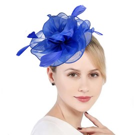 Title: Women Flower Fascinator Hat Wedding Bridal Fascinators Tea Party Hat Feather Fascinator Headband Headwear for Evening Church
