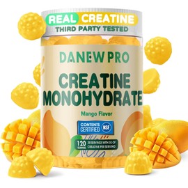 NSF Certified Creatine Gummy 5g - Creatine Monohydrate Gummies for Men & Women, Creatine Monohydrate for Muscle Strength, Muscle Builder, Energy Boost, Pre-Workout Supplement(120 Count)-Mango