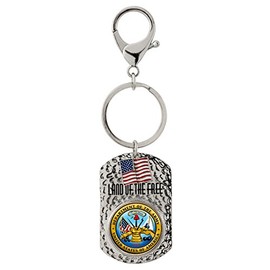 American Coin Treasures Keychain Land of the Free Quarter | Coin Key Ring | Dog Tag Service Style | Genuine US Mint Coin