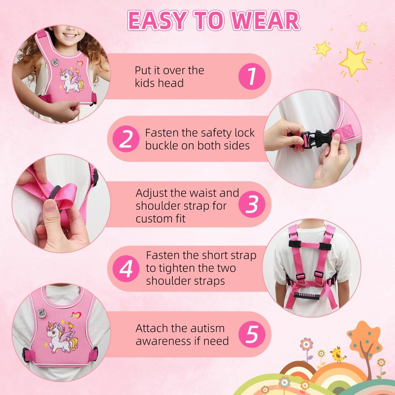 Safety Walking Harness with Leash for Autism Special Needs ADHD/ASD