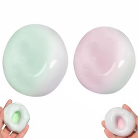 Pack of 2 Squishy Balls, Taba Squishy, Fufu Squishy, Squishy, Soft Squeeze Ball Children with Green and Pink Colours, Perfect for Office, School and Home as a Stress Ball Children