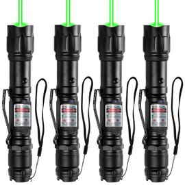 MIPREZT [4 Packs] Professional Rechargeable Green Laser Pointer High Power Green Beam Laser Light Distance Range for TV/LED/LCD Screens Tactical Flashlights Presentation Office/Outdoors [004](4)