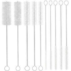Timotech U Chef Set 10 Piezas Cepillo Limpiador de Popotes de Varios Tamaños, Kit de Escobillas de Nailon y Acero Inoxidable para Lavar Termos, Botell