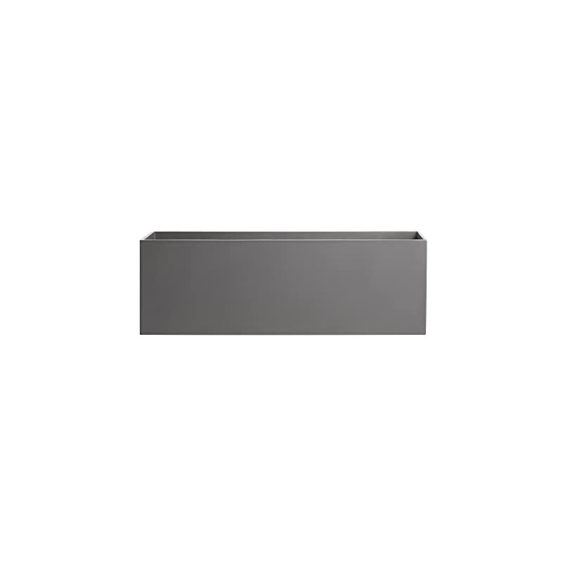Root and Stock Belmont Rectangle Fiberglass Planter Box, Grey, L:30"