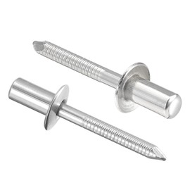 sourcing map Blind Rivets, 304 Stainless Steel Pull Rivets Core Decoration Rivets 6.4mm Diameter 12mm Grip Length Close End Silver Tone, 25pcs