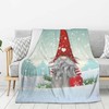 Christmas Gnomes Throw Blanket, Xmas Gifts 320GSM Blanket, Fluffy Cozy