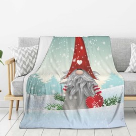 Christmas Gnomes Throw Blanket, Xmas Gifts 320GSM Blanket, Fluffy Cozy Soft Warm Plush Lightweight Decorative Blanket Quilt for Bed Chair Couch Sofa (Christmas Elves 2, 50"x40")