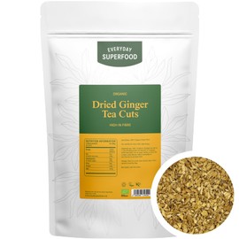 Everyday Superfood Organic Dried Ginger Tea Cuts 190g, Caffeine Free Tea, Pure Ginger Roots