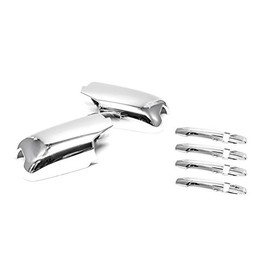 SIZVER Chrome Door Mirror+Handle Covers for 2009-2015 Honda Pilot -Fit with Turn Signal only-