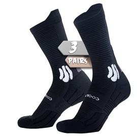 BRISIRA Bamboo Viscose Running Socks for Men Women Hiking Cycling Tennis Golf Crew Socks Moisture Wicking Anti Blister 3 Pack