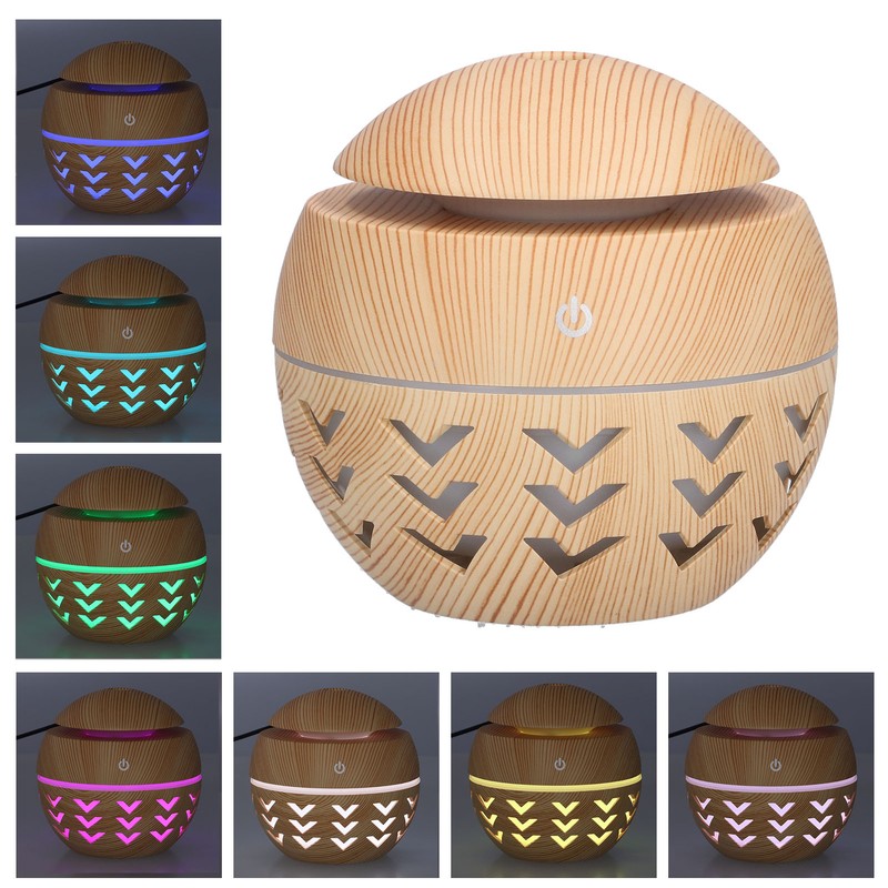 130ml Air Humidifier USB Aromatherapy Wood Grain Humidifier with 7