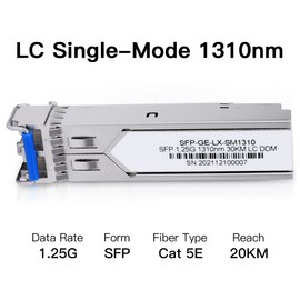 1.25G SFP 1310nm Single-Mode Module SMF 1000Base-LX, Up to 20 km Transceiver for Cisco GLC-LH-SMD,Ubiquiti UniFi,Meraki MA-SFP-1GB-LX10,Intel,Fortinet,Mikrotik,D-Link,Netgear,TP-Link TL-SM311LS