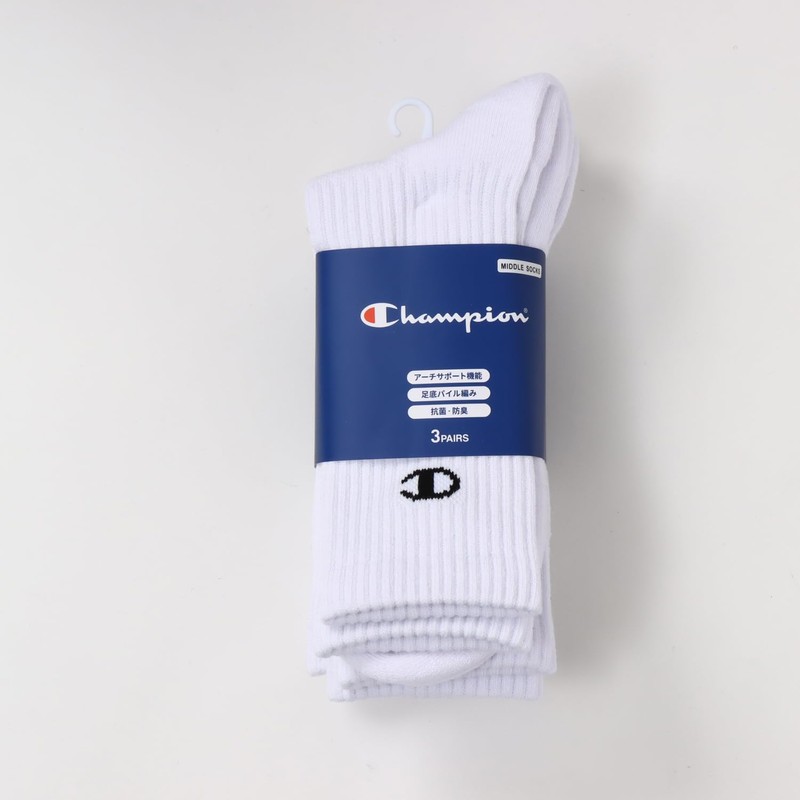 Champion C3-ZB722S Men's Socks (3 Pairs), Antibacterial and Odor Resistant,