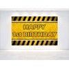 7 x 5 FT Yellow Happy 1st Birthday Backdrop, 1st