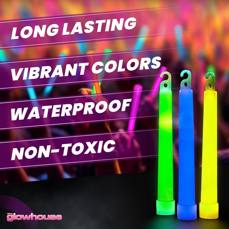 The Glowhouse 25 x 6" Premium Glow Sticks - Individually