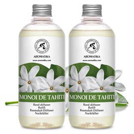 Diffuser Refill Monoi de Tahiti Set 2 x 17Fl Oz - Scented Diffuser Refill w/Floral Fragrance - Room Diffuser Refill - Home Fragrance - Room Freshener - Sweet Scent - Fresh and Long Lasting Fragrance