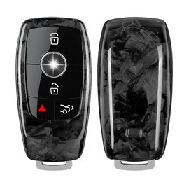T-carbon Carbon Fiber Key Fob Cover Compatible with Benz,Key Fob Protector fits for Benz A-B-C Class S-Class G-Class E-Class CLA GLB CLS GLE GLC Model 2022 2023 2024 Series Key Fob Cover,Forged Black