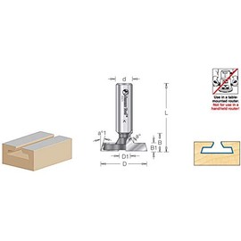 Amana Tool - 45671 T-Slot Beveled Edge 1-3/8 Dia x 35/64 x 1/2" Shank