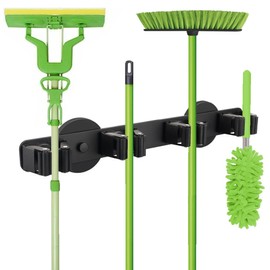 Strong Magnetic Mop Broom Holder, Heavy Duty Magnetic Mop Hanger for Refrigerators, Magnet Wall Mount Broom Holder for Cleaning Tools, Anti-slip Storage Rack for Home Kitchen Workshop Laundry Garage