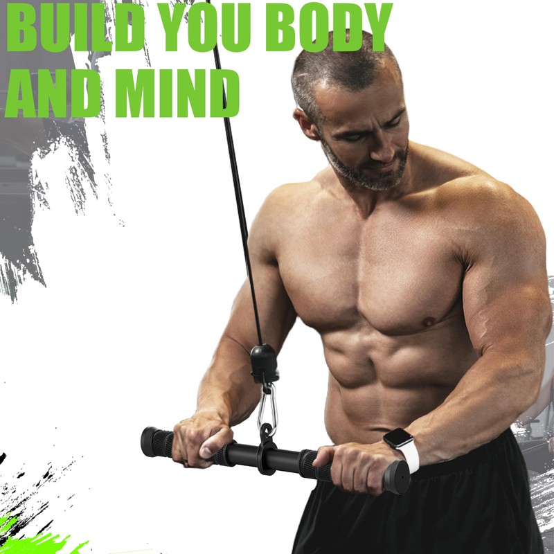 Tricep Pressdowns Straight Bar Cable Attachment ，360 Degree Rotating Bicep