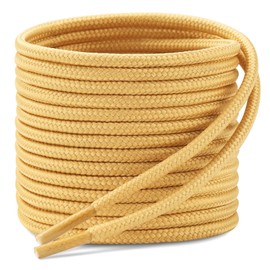 Stepace 2 Paar - Premium Runde Schnürsenkel [ Ø3.5 mm ] für Arbeitsschuhe, Stiefel, Outdoorschuhe und Sportschuhe reißfeste Schuhbänder Ersatz Shoelaces aus Polyester Gelbbraun 40"