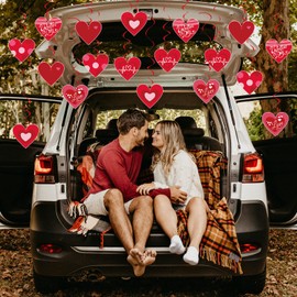 YQUQWN, 48 Pcs Valentines Day Decoration Hanging Swirls Valentines Day Decoration Red Heart Decor Hanging Swirls for Valentine Day Decorations Valentines Day Decor Valentine Decorations for Classroom