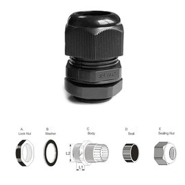 EZ-FIT 2PCS Cable Gland NPT3/4'' Npt Nylon Plastic Connectors with Lock Nut and Gaskets,UL Approved IP68 Waterproof Adjustable 10-16mm Cord Gland