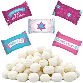 The Dreidel Company Bat Mitzvah Buttermints, After Dinner Mint Candies, Fat-Free, Kosher Certified Dairy Individually Wrapped (110 Pieces)