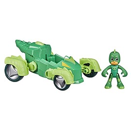 PJ MASKS F2134 Deluxe Vehicle Preschool Toy, Mobile Car with Gekko Action Figure for Kids Ages 3 and Up, Black