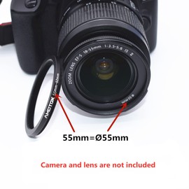55mm Lens to 52mm Camera Lens Adapter,55mm to 52mm Filter Step-Down Ring Adapter Ring,Compatible All 52mm Filter Accessory