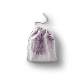 Le Jardin du Lin Printed Cotton Bags with Drawstring, Shopping Bag, Fabric Bag, Fabric Bag, Vegetable Bag, Reusable, Environmentally Friendly, Multipurpose, Foldable, Size: 20 x 30 cm