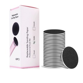 60pcs Replaceable Sandpaper Discs for Electric Foot Callus Remover Machine Pedicure Foot File Refill Disks for Dry Cracked Hard Skin Replacement Sandpaper Pad Disc (180 Grit Smooth)