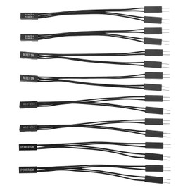 EMSea 8-Piece 2-Pin Single Female to Double Male Du-Pont Jumper Splitter 2.54 mm Tinned Copper with Power+/Power SW/Reset SW or PC Motherboard Power LED Computer Switch for