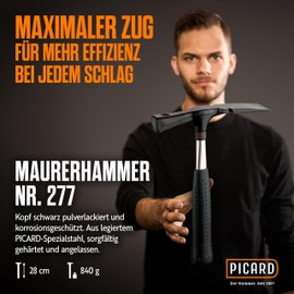 Picard 0027700 600 g Berlin Pattern Masons Hammer - Black/Silver
