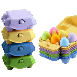 WOUYTPE Pack of 8 Egg Cartons Made of Natural Pulp Paper, Egg Cardboard, Reusable, Suitable for Storing Eggs, Duck Eggs, Environmentally Friendly and Easy to Degrade