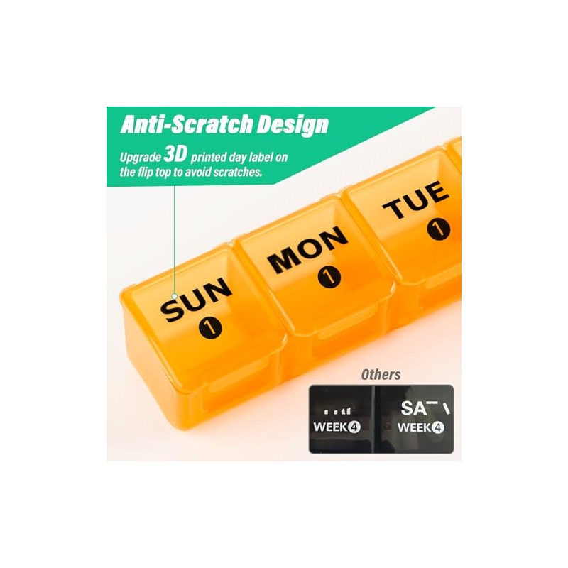 Extra Large 28 Day Pill Organizer with Travel Case