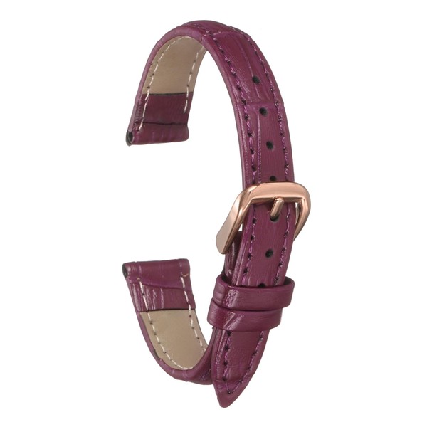 uxcell Leather Watch Band 12mm Embossed Pattern Cowhide Watch Strap