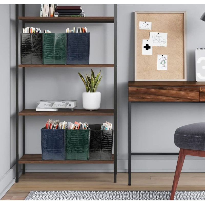 HofferRuffer Magazine Basket Holder, Foldable Magazine Rack, Document File Holder